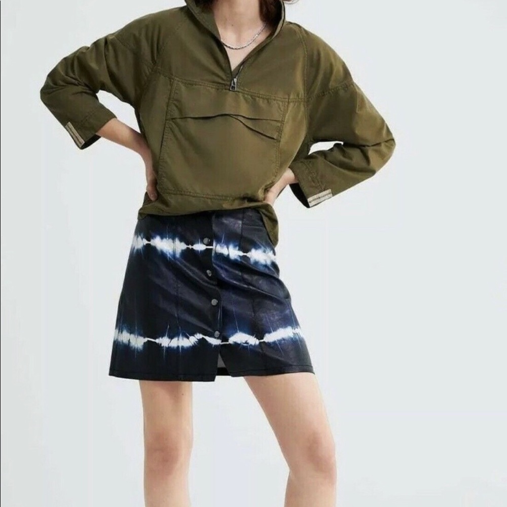 Zara‎ Tie Dye Faux Leather Mini Skirt